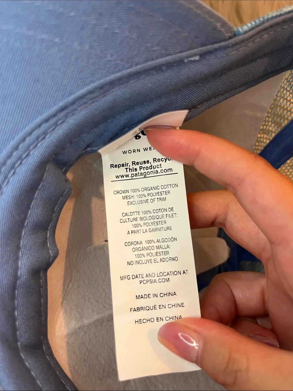 NWT Patagonia Cream and Blue  + Leadville Bright Yellow Trucker Hat Bundle
